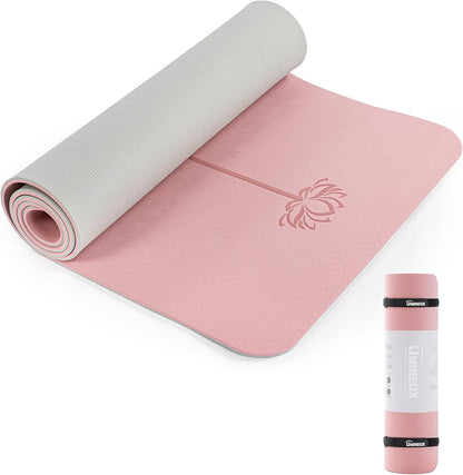 Yoga Mat Extra Thick 1/3'' & 2/5" Non Slip Yoga Mats for Women Eco Friendly TPE Fitness Exercise Mat with Carrying Sling & Storage Bag
