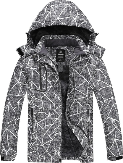 Women's Waterproof Ski Jacket - Windproof & Warm Hooded Winter Coat