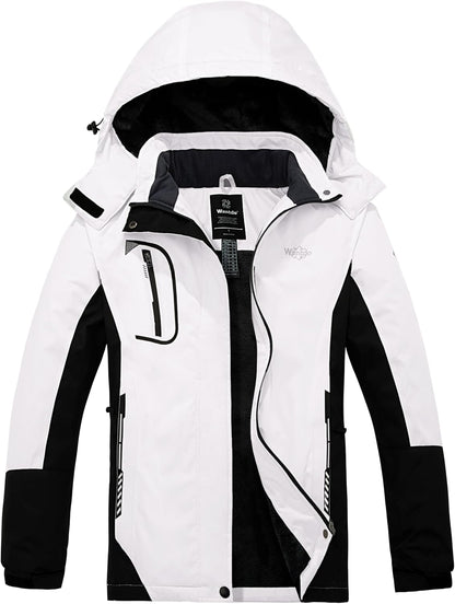 Women's Waterproof Ski Jacket - Windproof & Warm Hooded Winter Coat