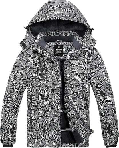 Women's Waterproof Ski Jacket - Windproof & Warm Hooded Winter Coat