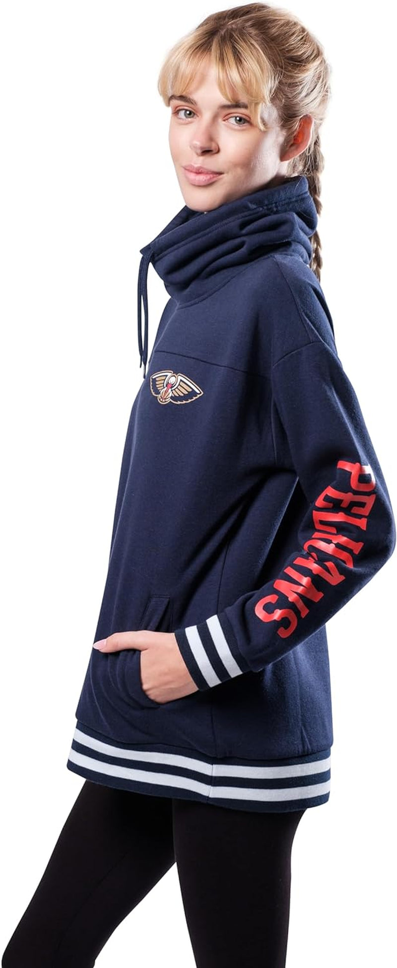 Stylish Women's NBA Official Fleece Hoodie Pullover with Funnel Neck - Perfect for Game Day!