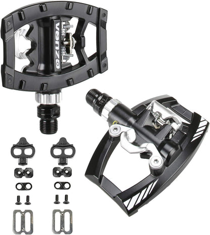 Versatile Dual Function Clipless Pedals for Shimano SPD - Ideal for Mountain, Touring, and Road Bikes