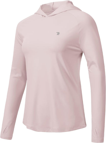 Lightweight Women's UPF 50+ Sun Protection Hoodie - Long Sleeve UV Fishing & Hiking Shirt