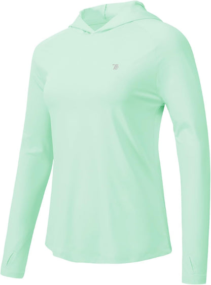 Lightweight Women's UPF 50+ Sun Protection Hoodie - Long Sleeve UV Fishing & Hiking Shirt