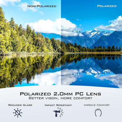 Stylish Cuivre Polarized Sport Sunglasses - Unisex Matte Blue Frame with Smoke Lens