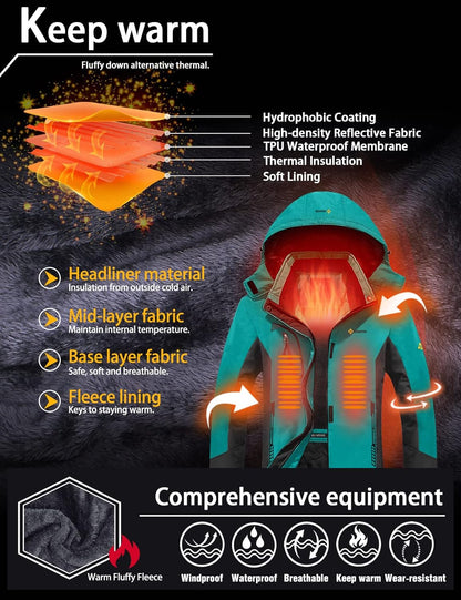 Women's Waterproof Ski & Snow Jacket - Windproof Winter Coat for Hiking & Outdoor Adventures