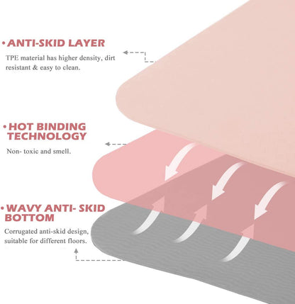 Yoga Mat Extra Thick 1/3'' & 2/5" Non Slip Yoga Mats for Women Eco Friendly TPE Fitness Exercise Mat with Carrying Sling & Storage Bag