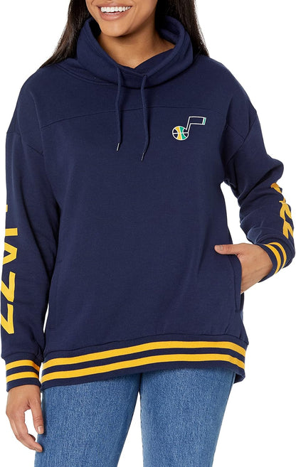 Stylish Women's NBA Official Fleece Hoodie Pullover with Funnel Neck - Perfect for Game Day!