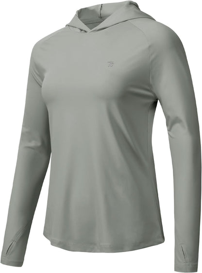 Lightweight Women's UPF 50+ Sun Protection Hoodie - Long Sleeve UV Fishing & Hiking Shirt