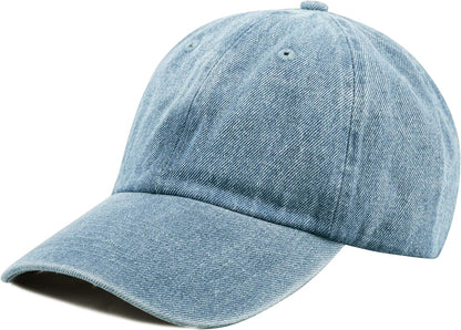 Stylish Baseball Dad Hat for Men & Women - Washed Cotton & Denim, UPF 50+ Cap for Running & Golf