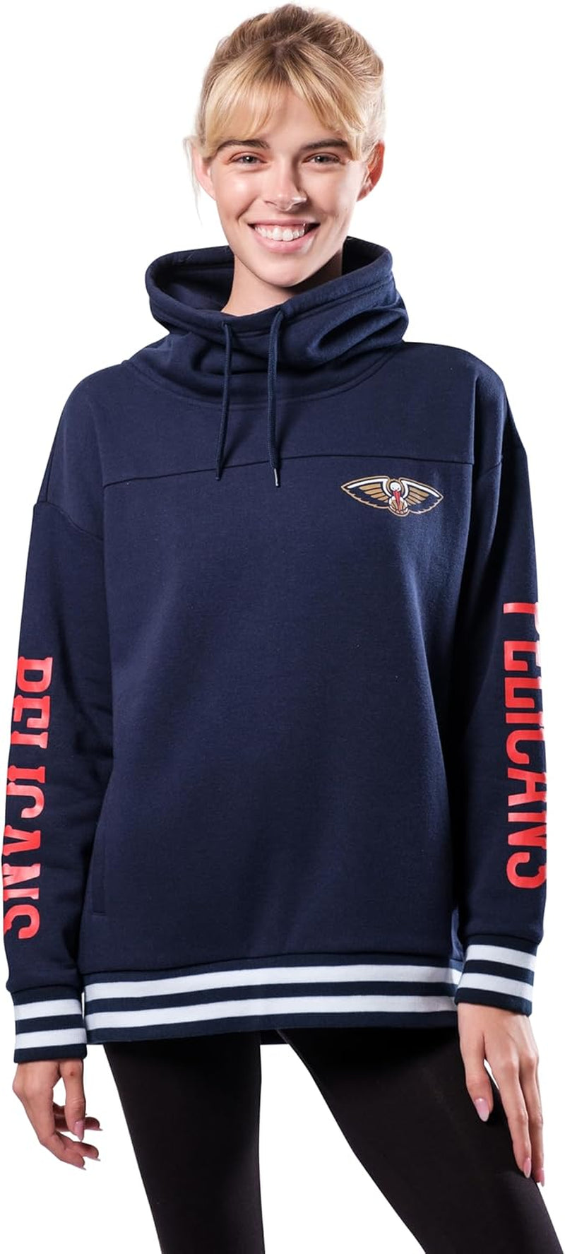 Stylish Women's NBA Official Fleece Hoodie Pullover with Funnel Neck - Perfect for Game Day!