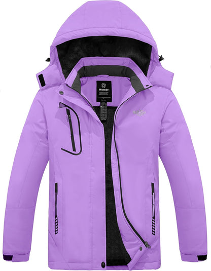 Women's Waterproof Ski Jacket - Windproof & Warm Hooded Winter Coat