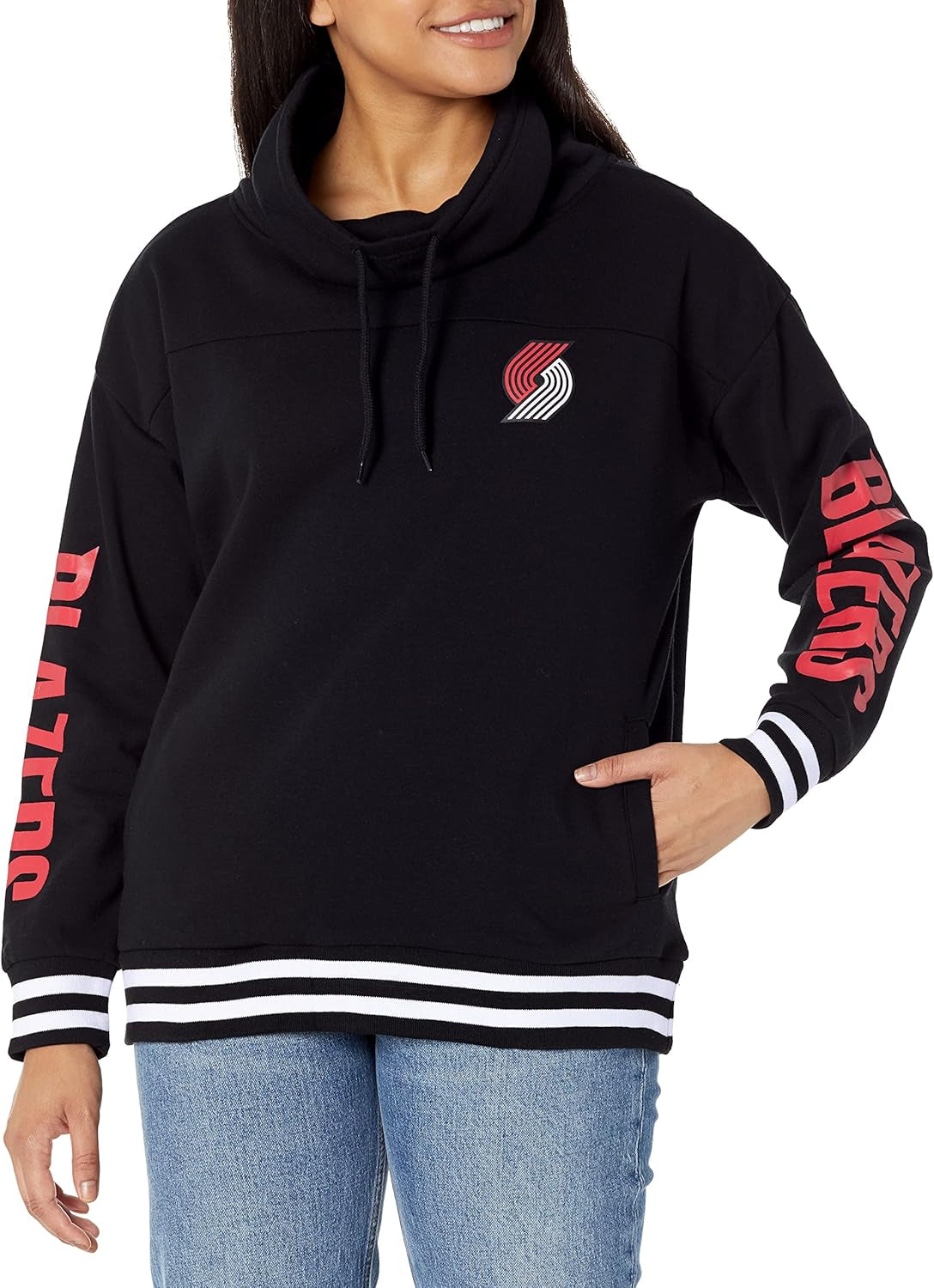 Stylish Women's NBA Official Fleece Hoodie Pullover with Funnel Neck - Perfect for Game Day!