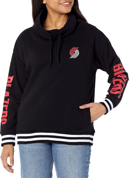 Stylish Women's NBA Official Fleece Hoodie Pullover with Funnel Neck - Perfect for Game Day!
