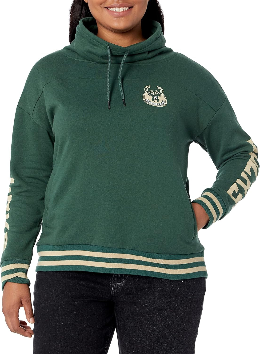 Stylish Women's NBA Official Fleece Hoodie Pullover with Funnel Neck - Perfect for Game Day!