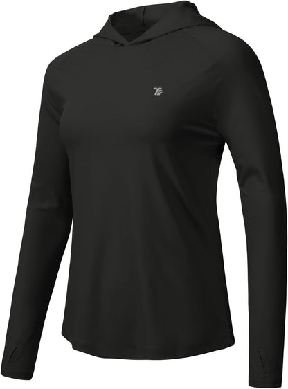 Lightweight Women's UPF 50+ Sun Protection Hoodie - Long Sleeve UV Fishing & Hiking Shirt