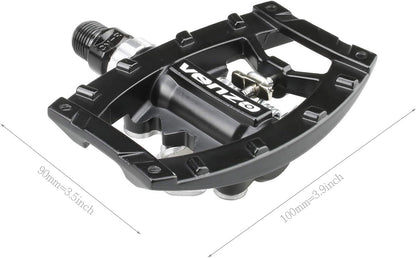 Versatile Dual Function Clipless Pedals for Shimano SPD - Ideal for Mountain, Touring, and Road Bikes