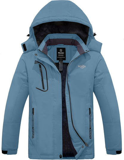 Women's Waterproof Ski Jacket - Windproof & Warm Hooded Winter Coat