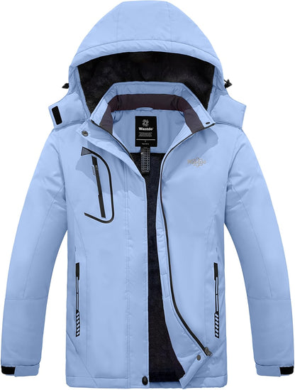 Women's Waterproof Ski Jacket - Windproof & Warm Hooded Winter Coat